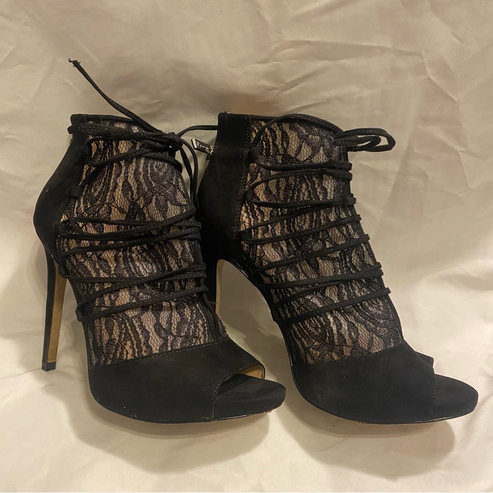 Jessica Simpson Black Lace Heels